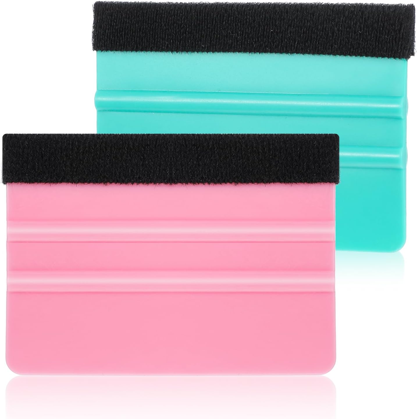 2 Pcs Squeegee for Vinyl, Pink and Teal Vinyl Scraper Tools wallpaper smoothing Suede Felt Edge Squeegee Craft Sign Making Wrap Tool for Car Window Wrap Tint Application ppf tools
