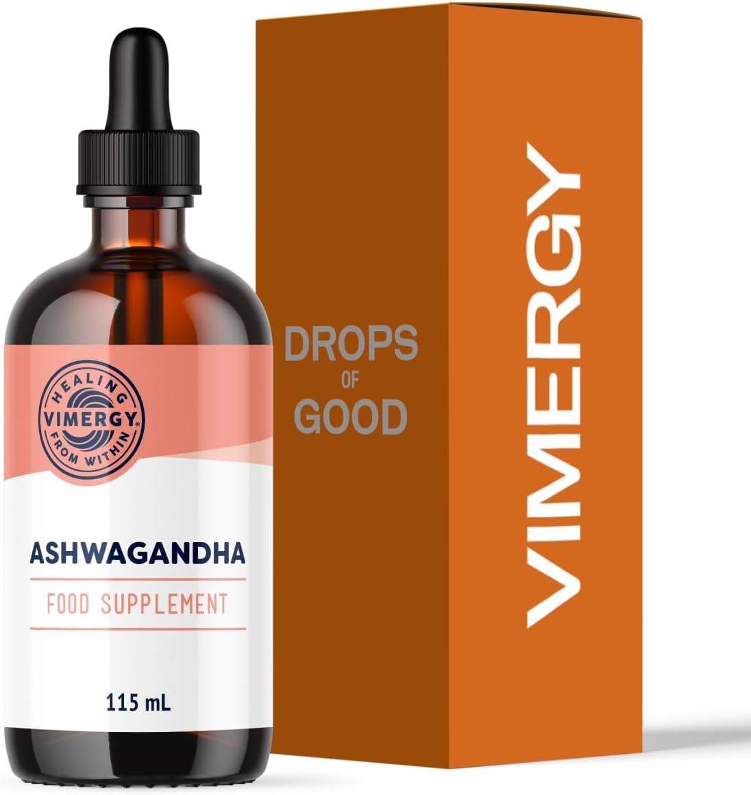 Vimergy USDA Organic Ashwagandha Liquid Extract, 57 Servings –Stress Supplement Drops – Adaptogen - Supports Cognitive Function – Sleep Support – Alcohol-Free, Non-GMO, Vegan & Paleo Friendly (115 ml)
