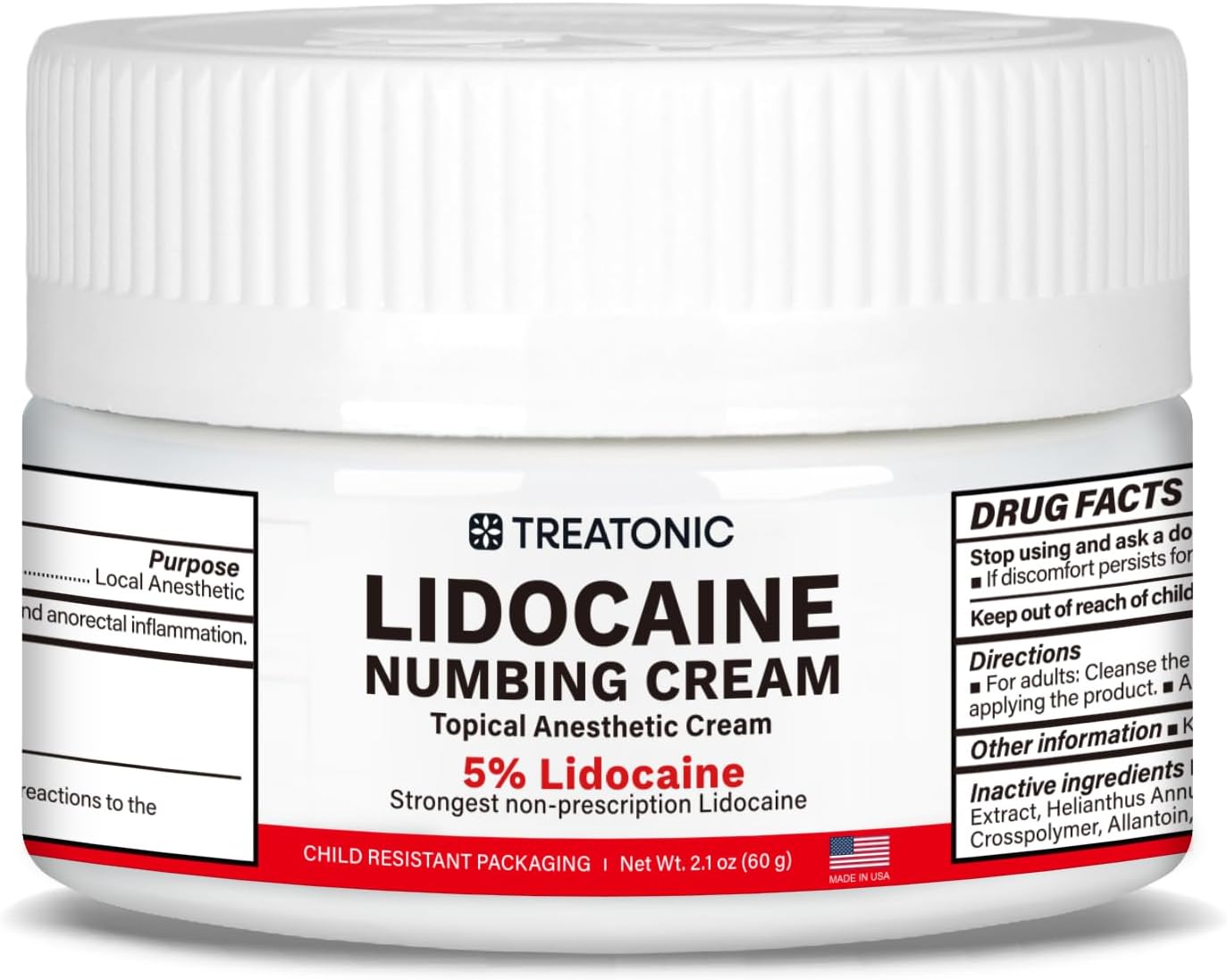 Lidocaine Tattoo Numbing Cream: Painless 5% Lidocaine Tattoo Numbing Cream for Tattoos- Topical Anesthetic Numb Maximum Strength for Tattoo, Piercing, Injection, Waxing, Microneedling - 2.1 oz/60 g