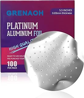 Hookah Foil Pre Punched Hookah Aluminum foil & Heavy Duty Pre-Poked Hookah Foil & Hooka Shisha Foils 5.5 Inches 0.03mm 100pcs (100)