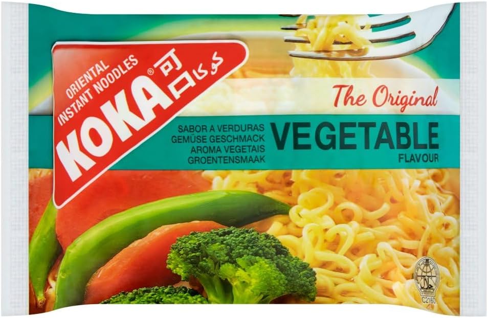 Koka Oriental Style Instant Noodles | Vegetable Flavour | Snack or Meal Accompaniment | Ready in 2 Minutes | 85g (Pack of 30)