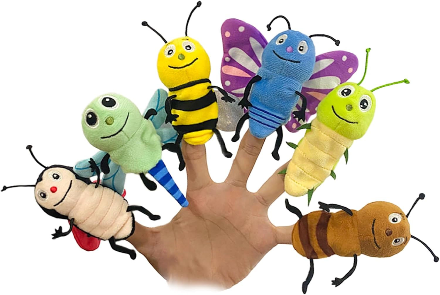 6pcs Insect Finger Puppet Set, Mini Hand Puppets Suitable for Kids, Cute Animal for Role-Playing and Storytelling, Realistic Finger Puppet for Toddlers
