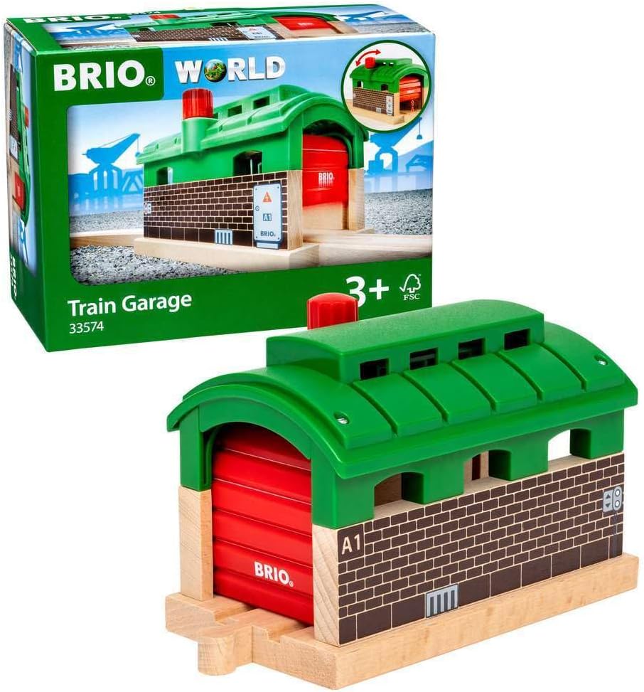 BRIO World Train Garage for Kids Age 3 Years Up - Wooden Railway Expansions and Accessories