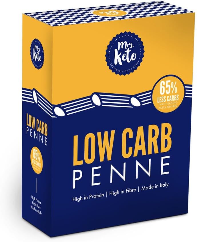 Mrs. Keto Low Carb Slim Pasta | High Protein + High Fibre Keto Penne | Made in Italy | 250g