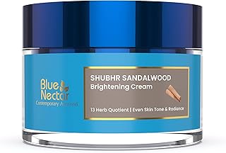 Blue Nectar Daily Moisturizer for Face | Authentic Sandalwood, Turmeric, Manjistha & Ashwagandha Radiance Cream for Face | Plant Based Cream for Visibly Glowing Skin (Women, 13 Herbs, 1.7 oz)