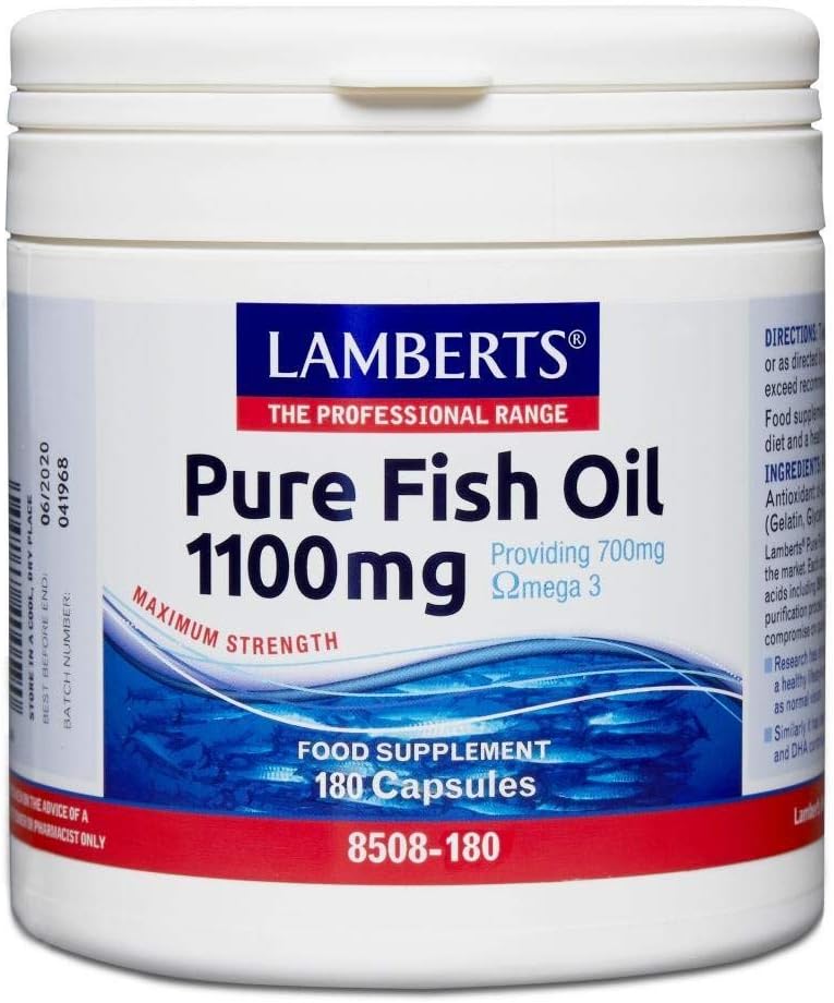 Lamberts Pure Fish Oil 1100mg Omega 3 180 Capsules
