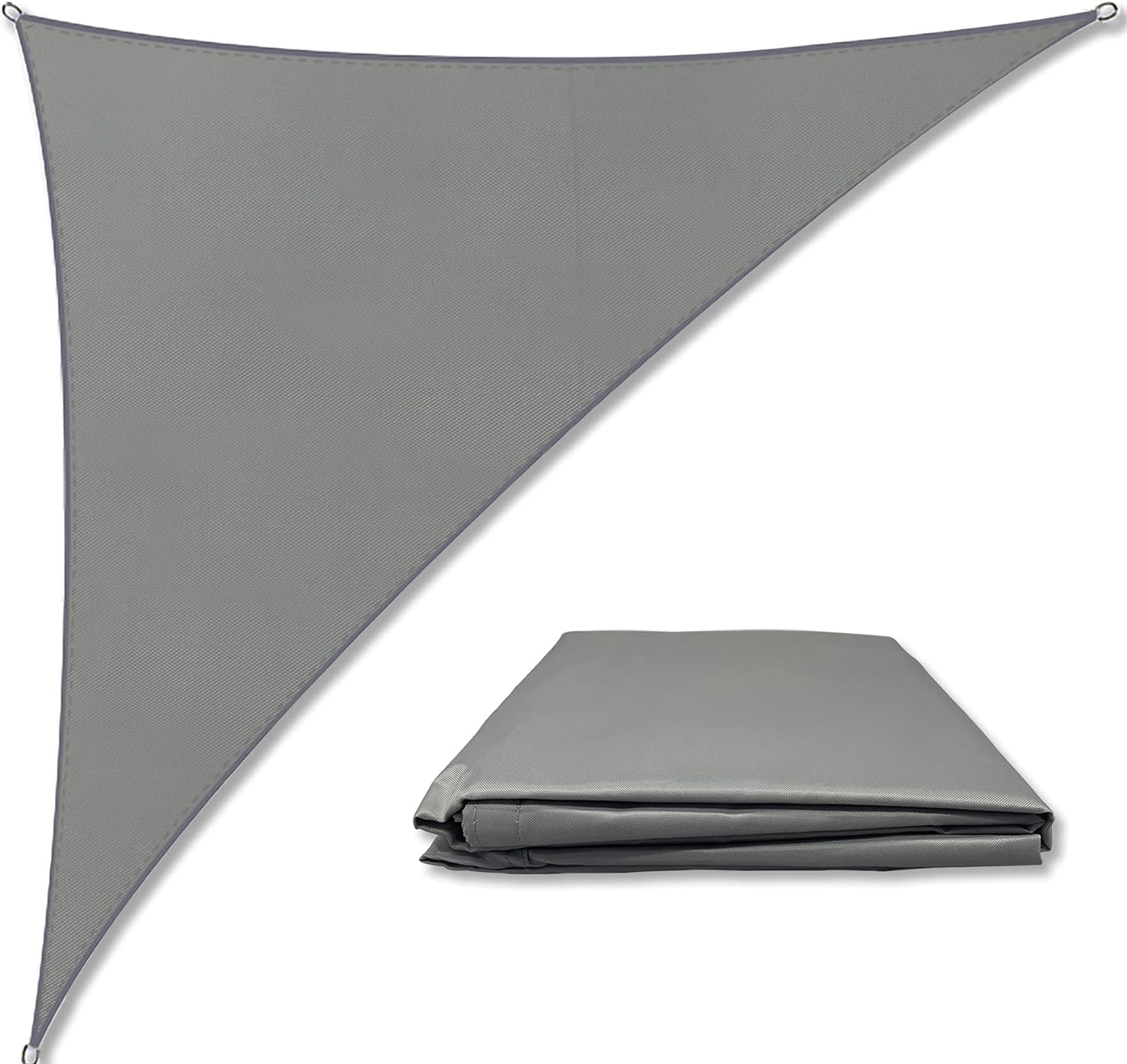 Triangle Sun Sail Shade Waterproof, 3mX3mX4m Grey Garden Sail Right Angle Garden Canopy with 4 Sizes Optional, 3 Ropes, UV Block, Patio Sunshade Sunscreen Awnings Hot Tub Shelter for Outdoor