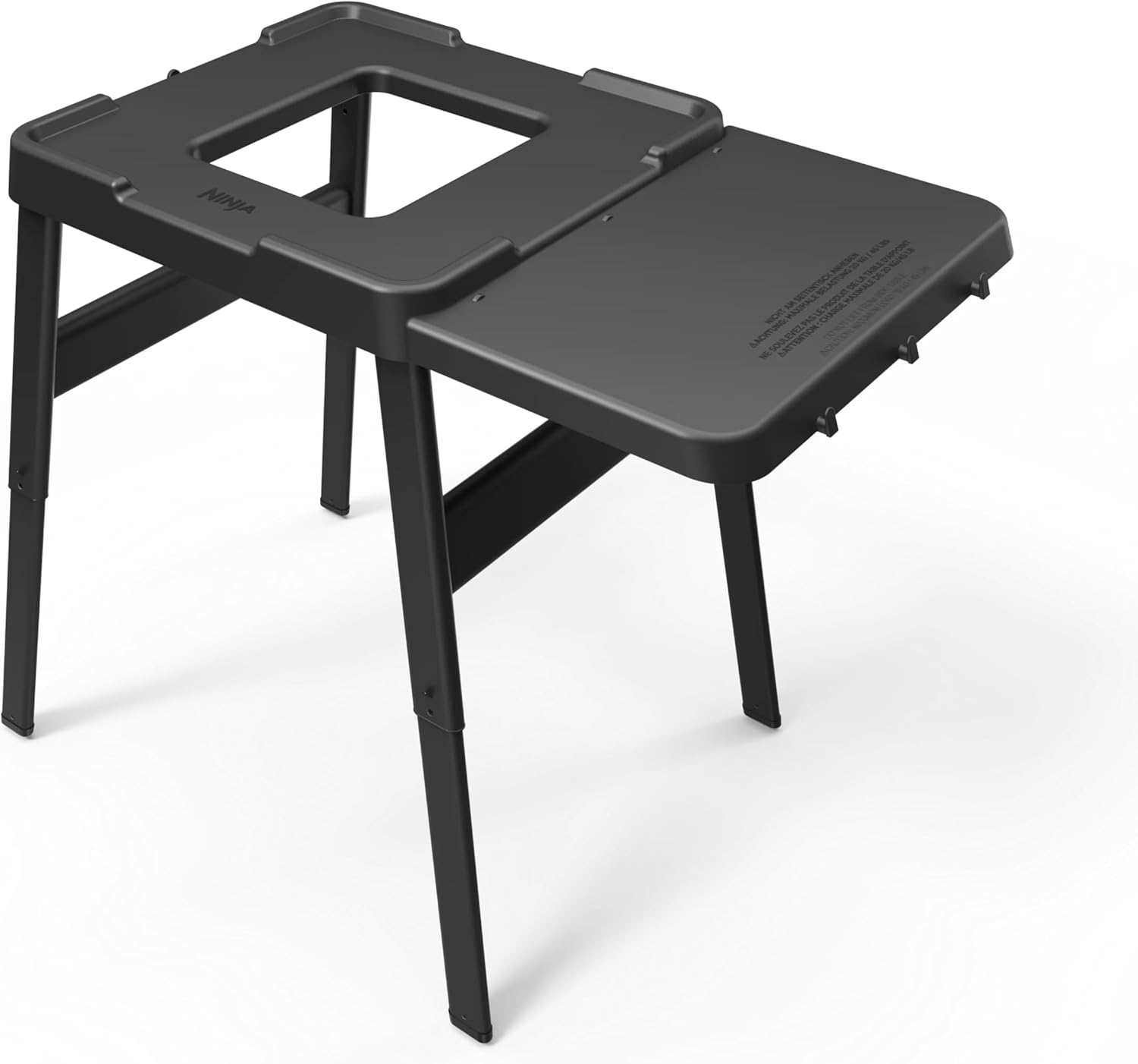 Ninja Outdoor Side Table and Grill Stand, Adjustable Height, Weather Resistant, Compatible with Ninja Woodfire Collection OG700, OG800, OG900, & OO100 Series, XSKUNSTANDTBL