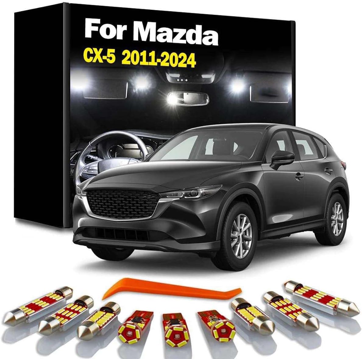 11Pcs Car LED Interior Light Kit, for Mazda CX-5 CX5 2011-2017 2018 2019 2020 2021 2022 2023 2024 Accessories