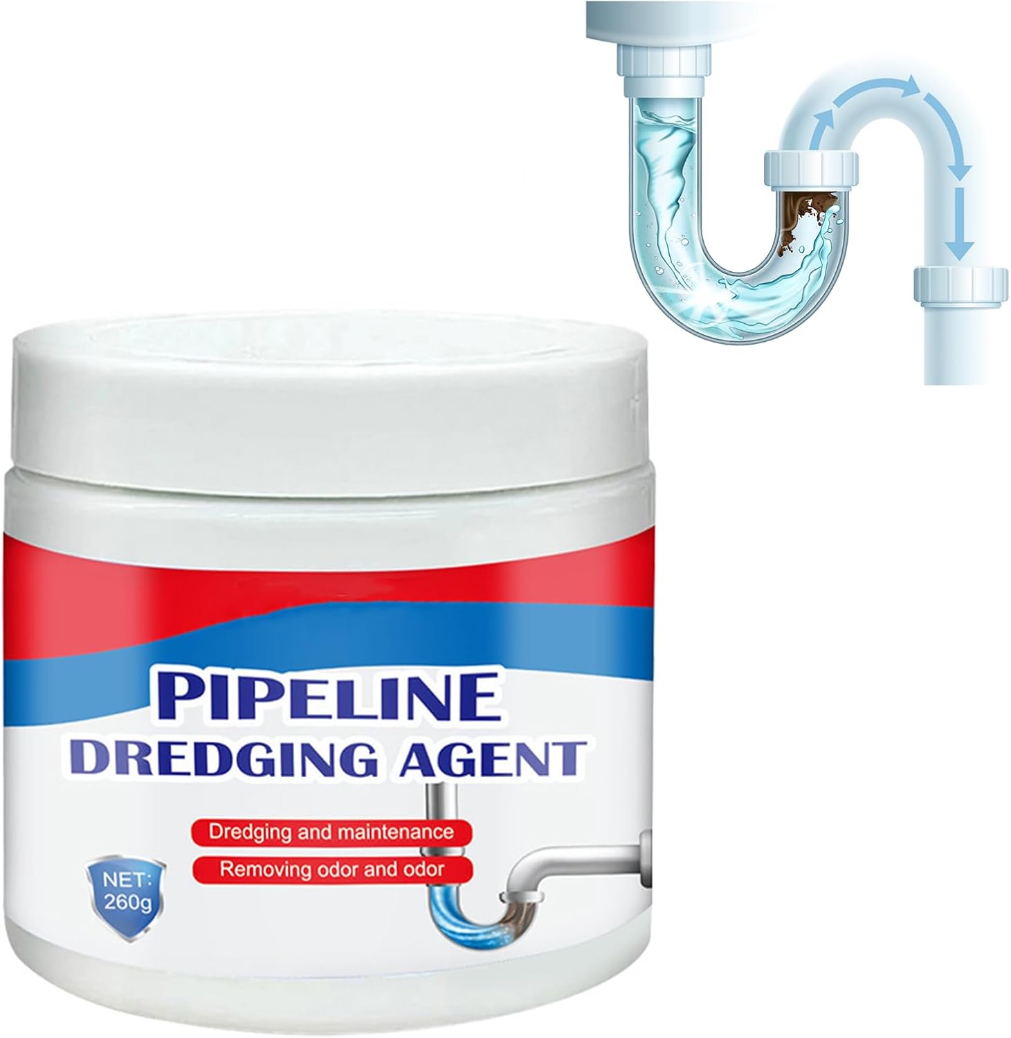 Sink Cleaner,Crystal Lye Drain Opener,Deodorizing,Effective Cleaning,Quickly Dissolving Blockages Such as Hair,Food Residues and Grease,Suitable for All Pipes