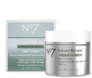 No7 Future Renew Damage Reversal Day Cream SPF 25 - Anti Aging Face Cream with SPF for Visible Sun Damage - Protects, Moisturizes & Reverses Dullness - Suitable for All Skin Types (1.69 Fl Oz)