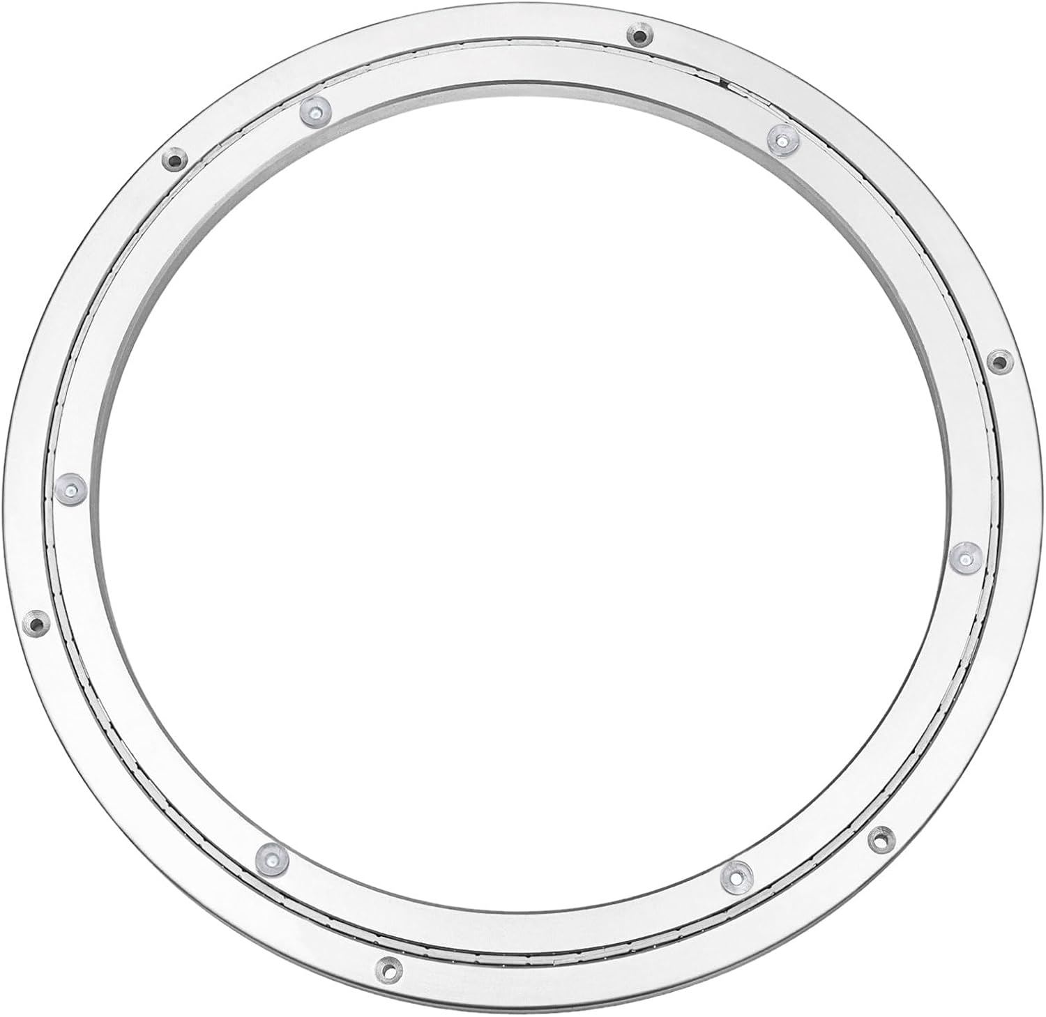 sourcing map Aluminum Lazy Susan 20 Inch Muffler Turntable Ring Bearing Metal Rotating Turntable Bearings Swivel Plate Hardware for Round Dining-Table Showcase Display Stand Services Silver