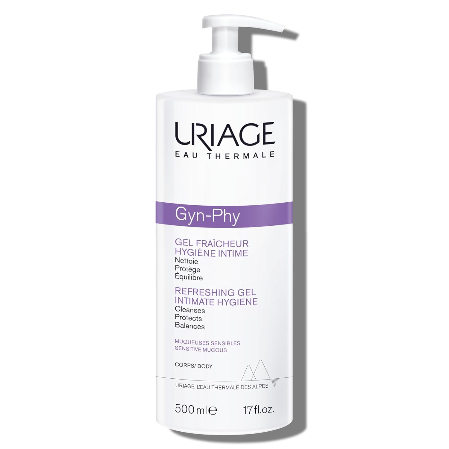 Uriage Gyn-Phy Intimate Wash Refreshing Gel | Daily Hygiene for External Intimate Areas, Gently Cleanses, Foaming Gel, Floral Fragance, Paraben-Free, Tested under Gynecological Control