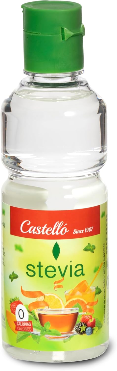 Castello since 1907 Stevia Liquid Drops 125 ml | 375 servings | 10 drops = 1 teaspoon of sugar | Zero Calorie Sugar Substitute | 0 Calories - 0 Glycemic Index - 0 Net Carbohydrates - Keto