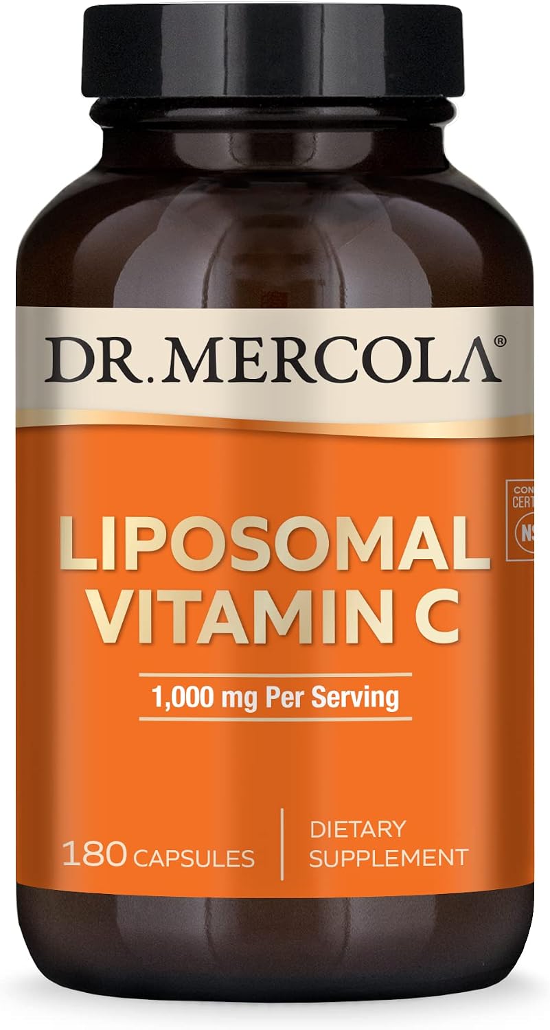 Dr. Mercola Liposomal Vitamin C, 1,000 mg, 180 Capsules (90 Servings)
