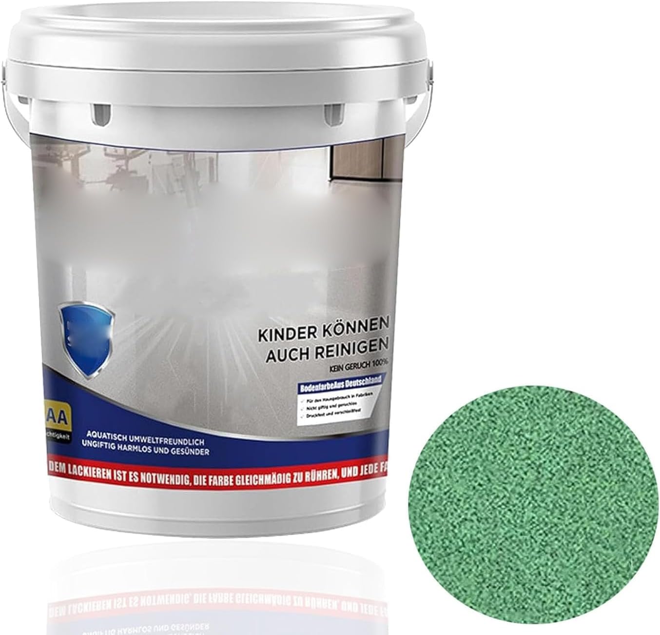 Louisforest Epoxy Floor Paint,2025New Epoxy Colored Sand Floor Paint,High Gloss Marble Effect Garage Self-Leveling Coating,Waterproof Water-Based EpoxyFloor Paints,Wear-Resistant&Non-Slip (Green)