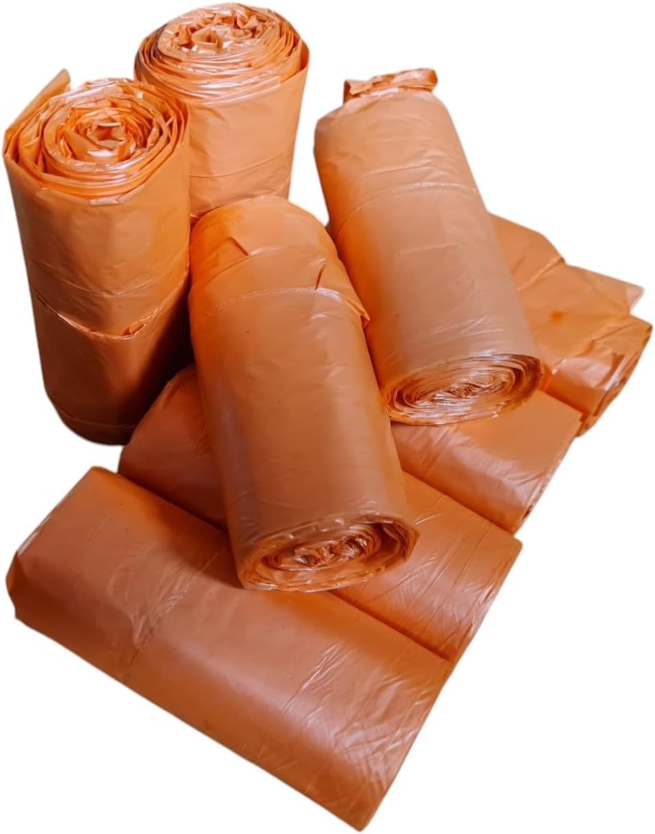 200 Nappy Disposal Bags (8 handy sized rolls of 25 bags). Approved, Easy-Tie, excellent for Home and Travel. Baby Disposable Diaper Sacks. Degradable Poo Bags, for Baby or Dogs, with handles.