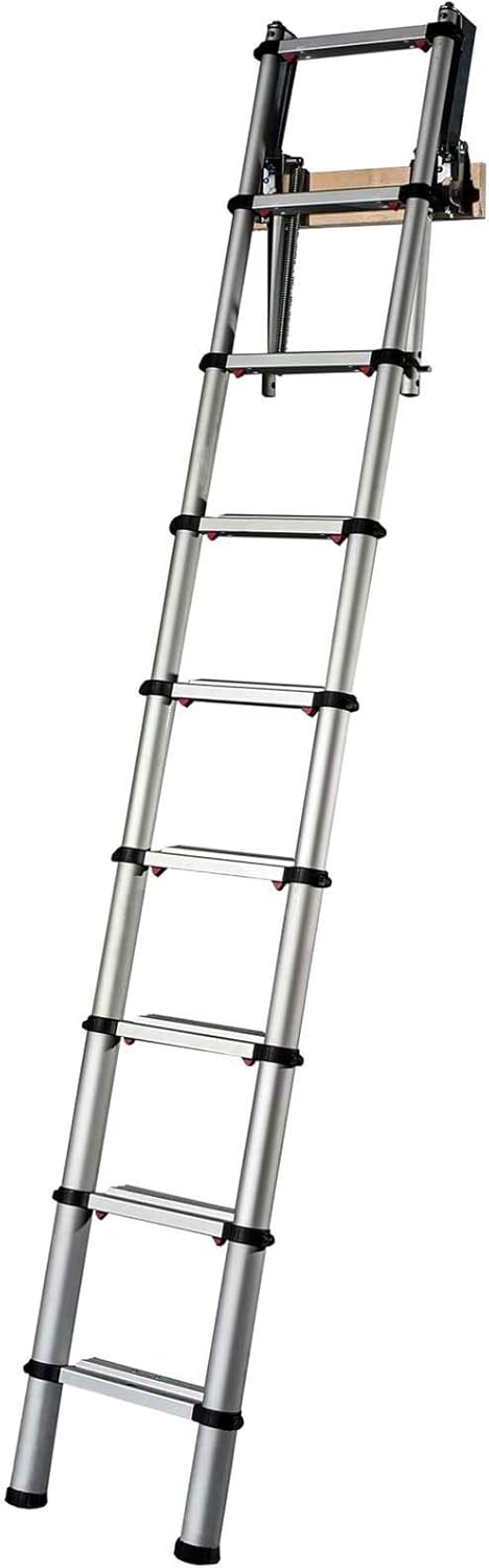YOUNGMAN 301000 Telescopic Loft Ladder Aluminium 2.6 Metres / 8.53 Feet, Silver, 86 x 48 x 12 cm