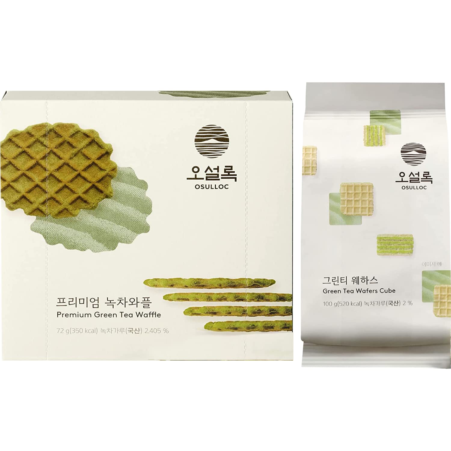 Matcha Cookies Combo, OSULLOC Green Tea Waffles & Green Tea Wafers Cookies