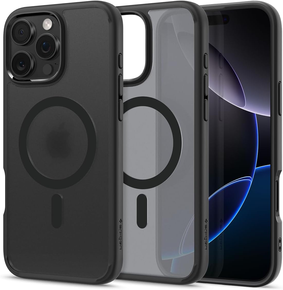 Spigen Ultra Hybrid MagFit Designed for iPhone 16 Pro Max Case [Anti-Yellowing] [Military-Grade Protection] Compatible with MagSafe - Frost Black
