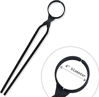 Simond Store 27" Blacksmith Tong Foundry Flask Metal Tongs for Clay Graphite and Graphite Crucibles, Heavy Duty Steel Tong 4" Diameter for Metal Melting Refining Casting Gold, Silver
