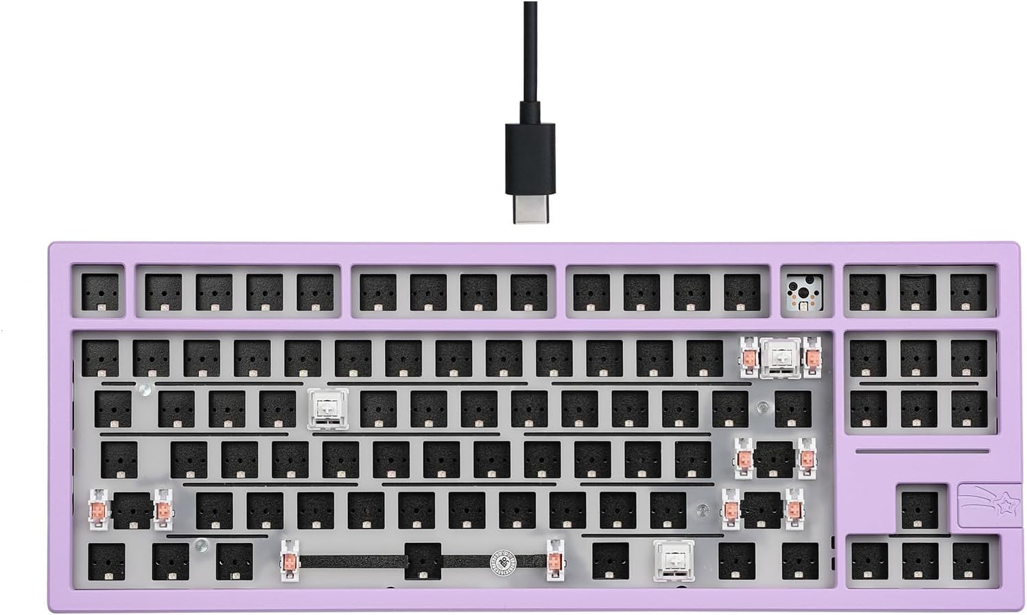 EPOMAKER x Feker Galaxy80 Gaming Keyboard Kit, Aluminum Alloy Wired Mechanical Keyboard, Gasket-Mounted Custom Barebones Kit, Hot Swappable, NKRO RGB Keyboard Kit for Win/Mac (Purple, Kit)
