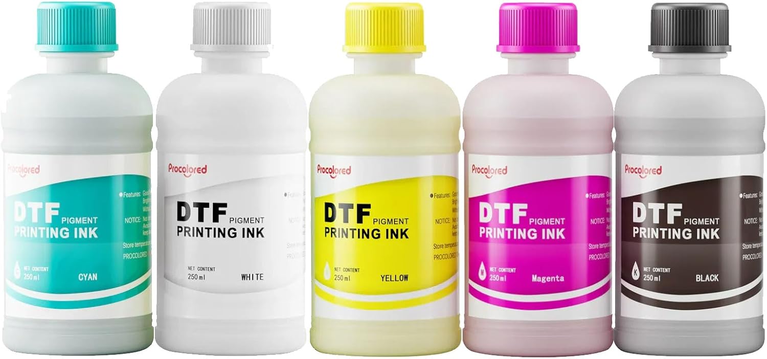 Procolored DTF Ink Refill CMYKW for DTF Printer,250m x 5