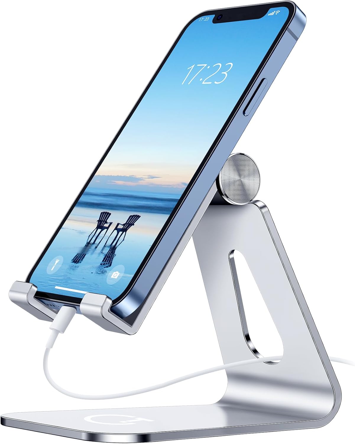 Gritin Phone Stand, Adjustable Phone Holder Cradle Dock - Full Aluminum Desktop Holder Stand for iPhone17, 16, 15, 14, 14 Plus, 13, 13 Pro Max, 12 Mini, XR X 7 6 Plus, Galaxy
