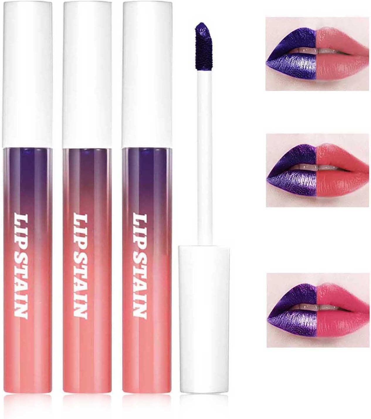 3Pcs Peel Off Lip Liner Stain,Highly Pigmented Long Lasting Lip Stain Peel Off,Waterproof Lip Stain,Matte Finish Lip Liner (3 Colors/Set, A)