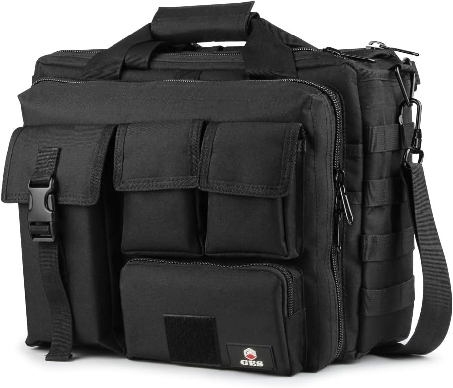 GES 15.6 inch Laptop Bag, Multi-funtion Men's Outdoor Tactical Nylon Shoulder Laptop Messenger Bag,Briefcase Handbags for Camera/Tablet/Notebook