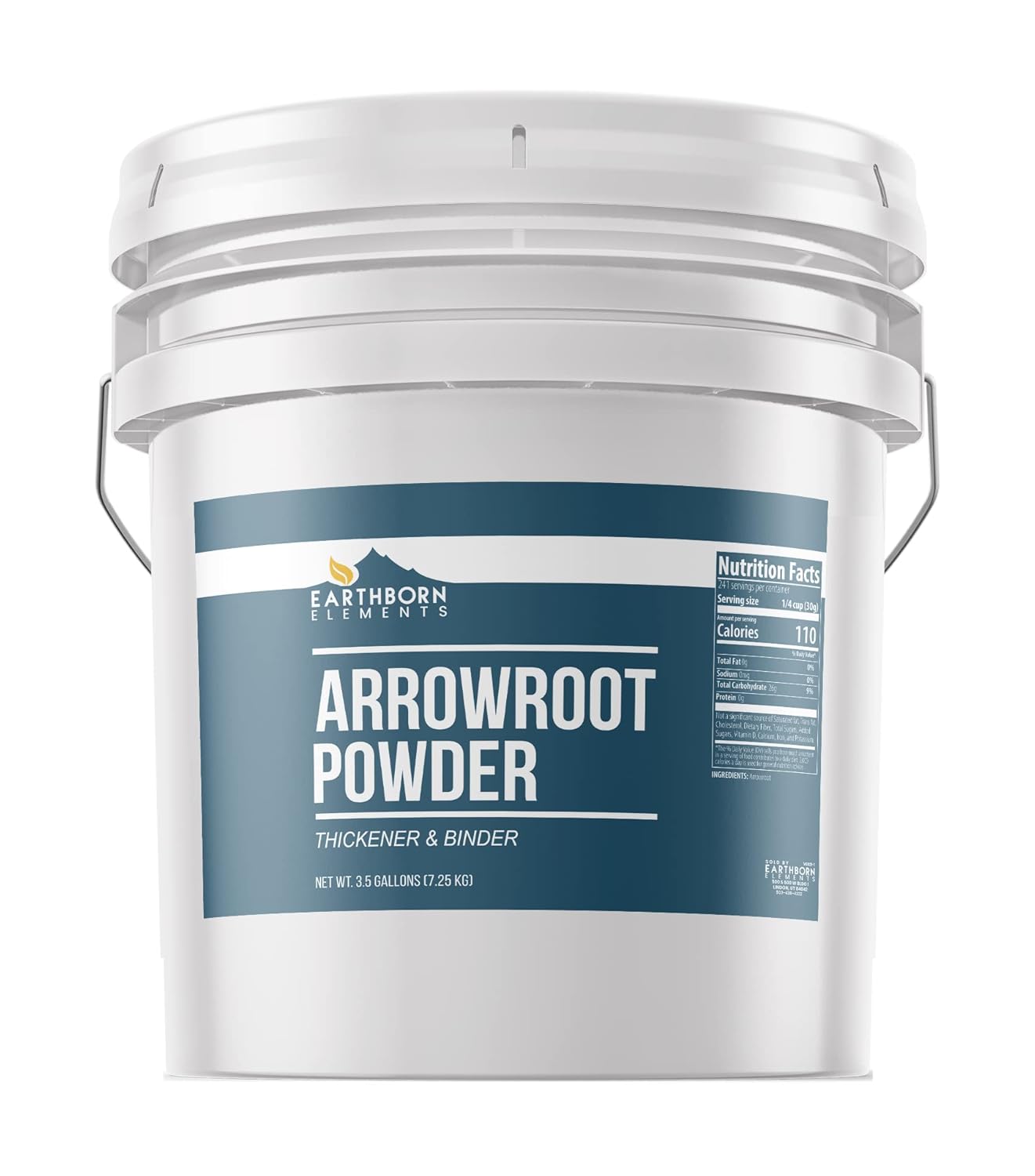 Earthborn Elements Arrowroot Powder 3.5 Gallons, Thickener & Binder, Corn Starch Alternative