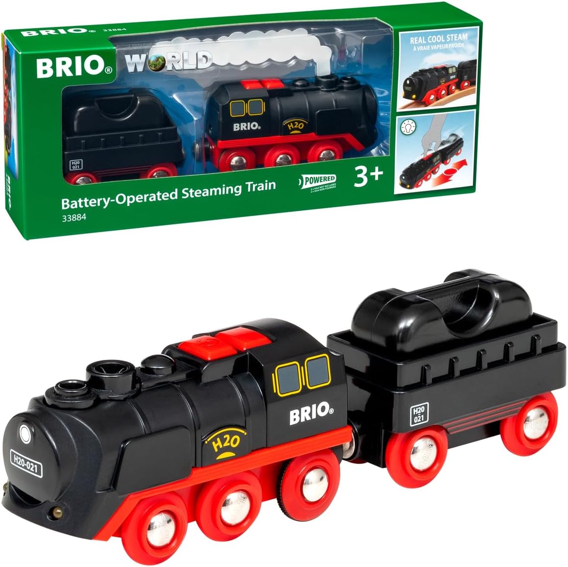 BRIO World Battery Powered Steaming Toy Train Engine for Children Age 3 Years Up for Kids