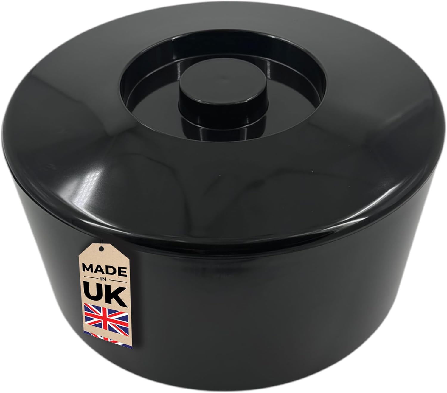 Chabrias Ltd 10 Litre Black Ice Bucket With Lid & Removable Draining Liner UK Made Hard Wearing Plastic Construction, Ideal for both Home and Professional Use