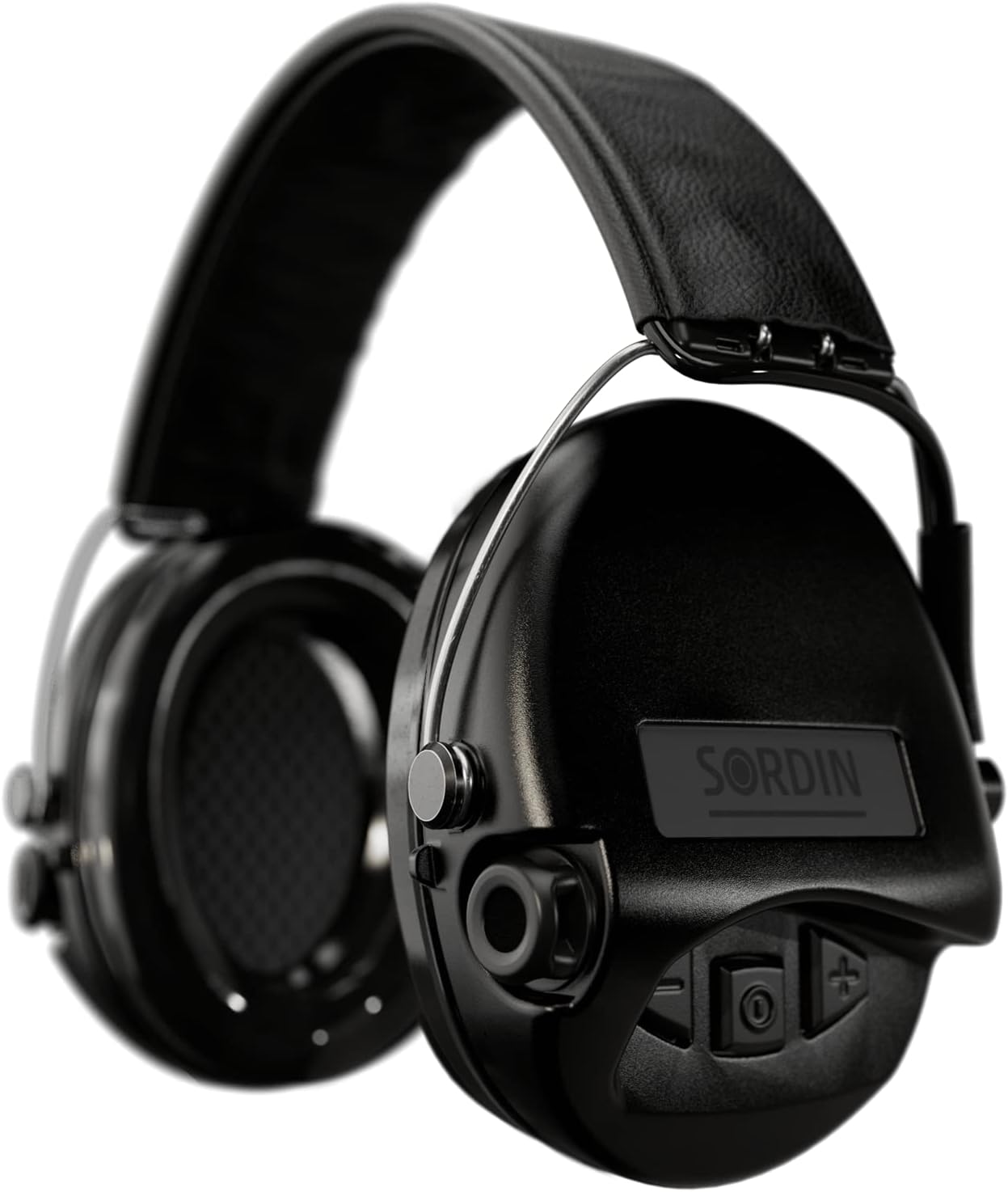 Sordin Pro Ear Muffs - Active and Electronic Ear Defenders w/Leather Headband - Gel Pads - Earmuffs for Hunting & Shooting