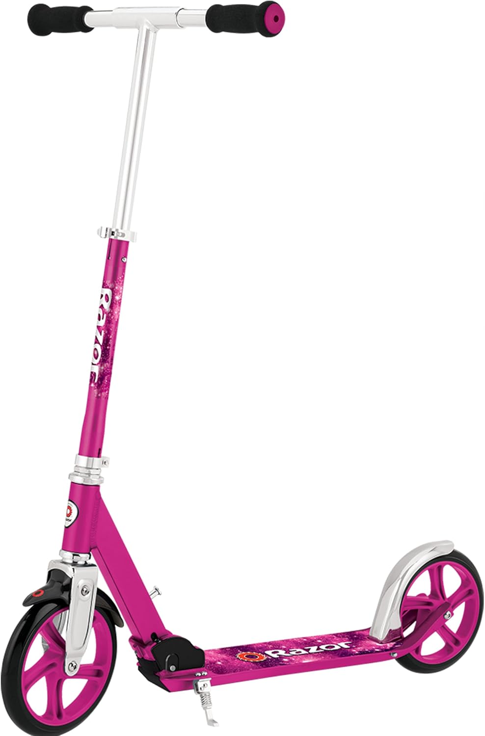 Razor A5 Lux Kick Scooter for Kids Ages 8+ - 8" Urethane Wheels, Anodized Finish Featuring Bold Colors and Graphics, for Riders up to 220 lbs