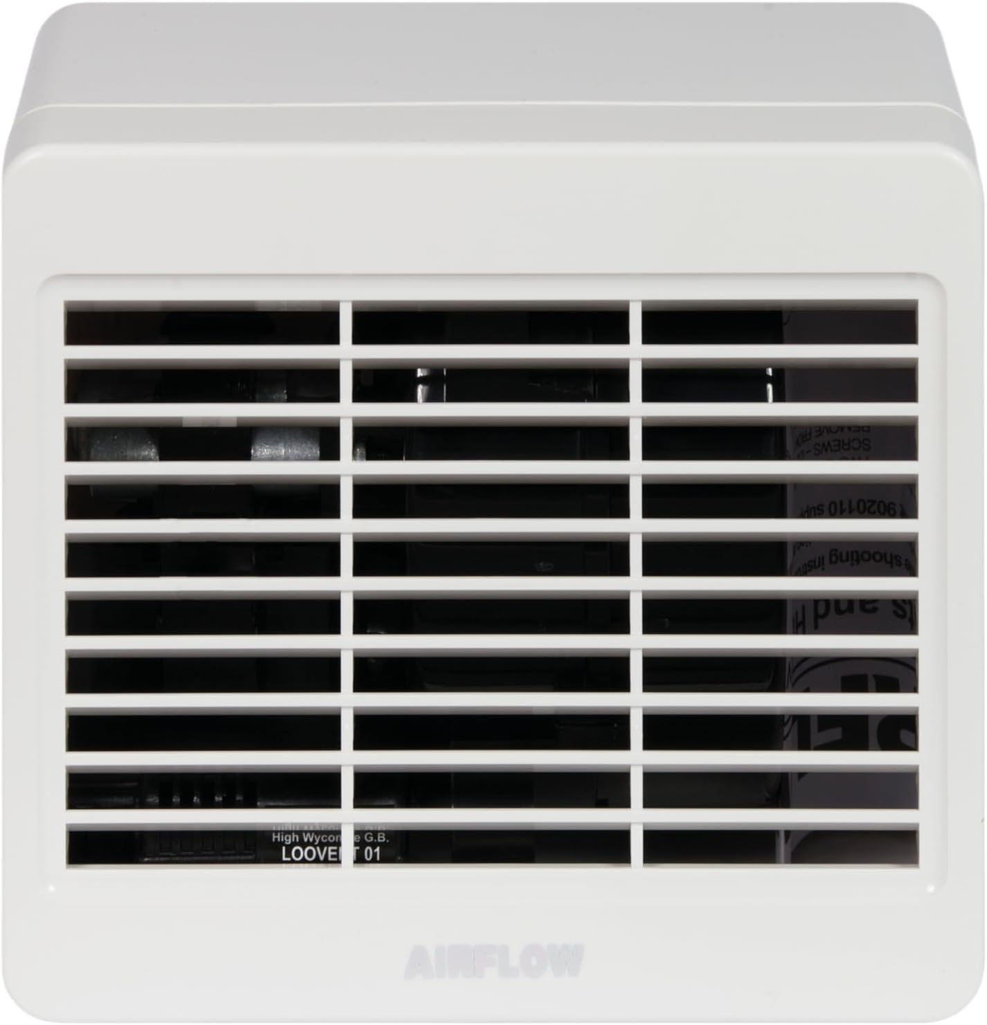 Airflow Loovent TM01-100mm/4” Extractor Fan with Adjustable Timer 5–45 Mins – Centrifugal Design, 31 l/s Airflow, Anti-Backdraught Flap, 3-Year Warranty