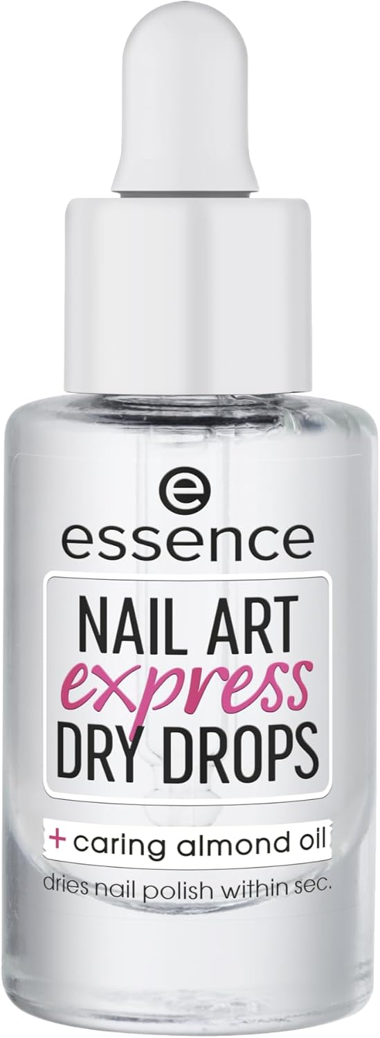 Essence Nail Art Express Dry Drops, Nail Polish, Quick Dryer, Transparent, Acetone, Vegan, Microplastic Particles Free (8 ml)