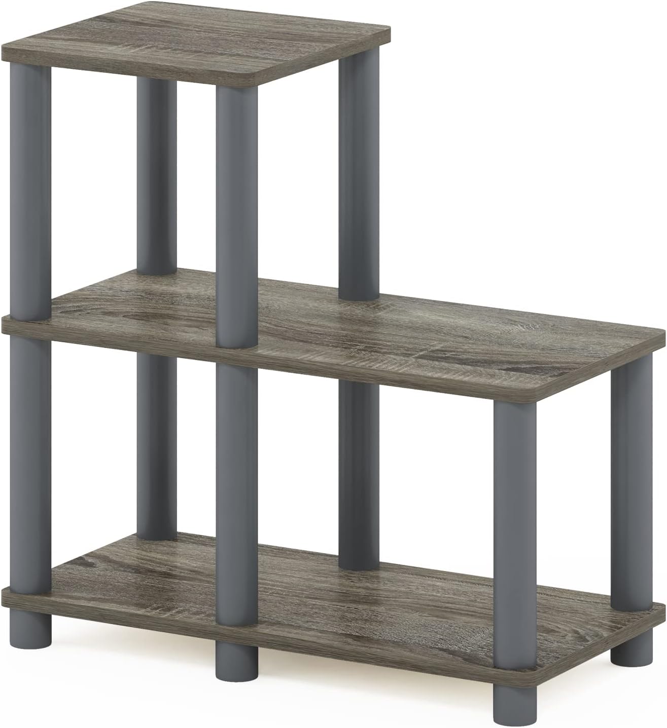 Furinno Turn-N-Tube Accent Decorative Shelf, French Oak/Grey