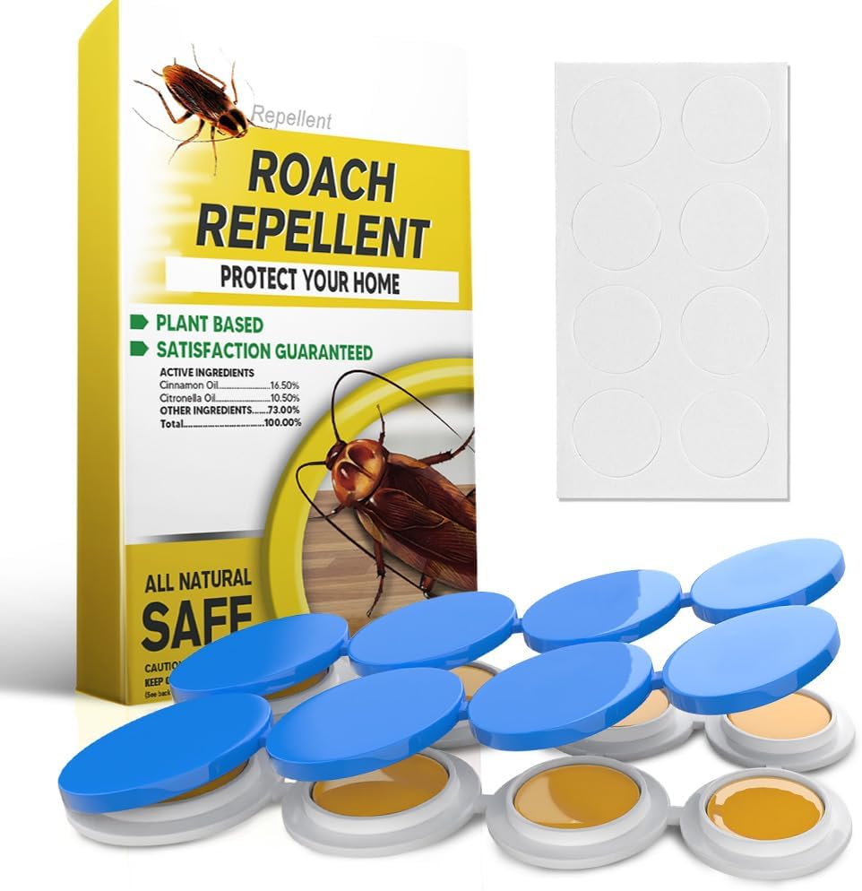 Cockroach Repellent Indoor, Pet Safe Roach Repellent Indoor, Roach Control, Natural Roaches Deterrent for Home, Get Rid of Roaches, Powerfully -8P