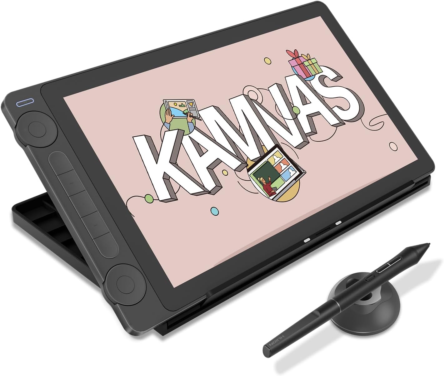 HUION Kamvas 13 (Gen 3) Drawing Tablet with Screen,13.3" Full-Laminated Art Tablet with Anti-Sparkle Canvas Glass 2.0, 99% sRGB, PenTech 4.0, 16384 Pen Pressure, Dual Dial for PC, Mac, Android, Black
