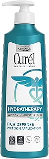 Curel Hydra Therapy, Itch Defense Moisturizer, Wet Skin Lotion, 12 Ounce, with Advanced Ceramide Complex, Vitamin E, & Oatmeal Extract, Helps to Repair Moisture Barrier
