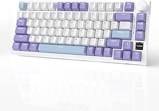 AK820PRO 75% Hot Swap Gasket Mount Mechanical Keyboard with TFT Display Screen, 4000mAh BT/2.4G/Wired RGB South Facing LED, Knob Control for E-Sport/Windows/Mac, Gift Switch