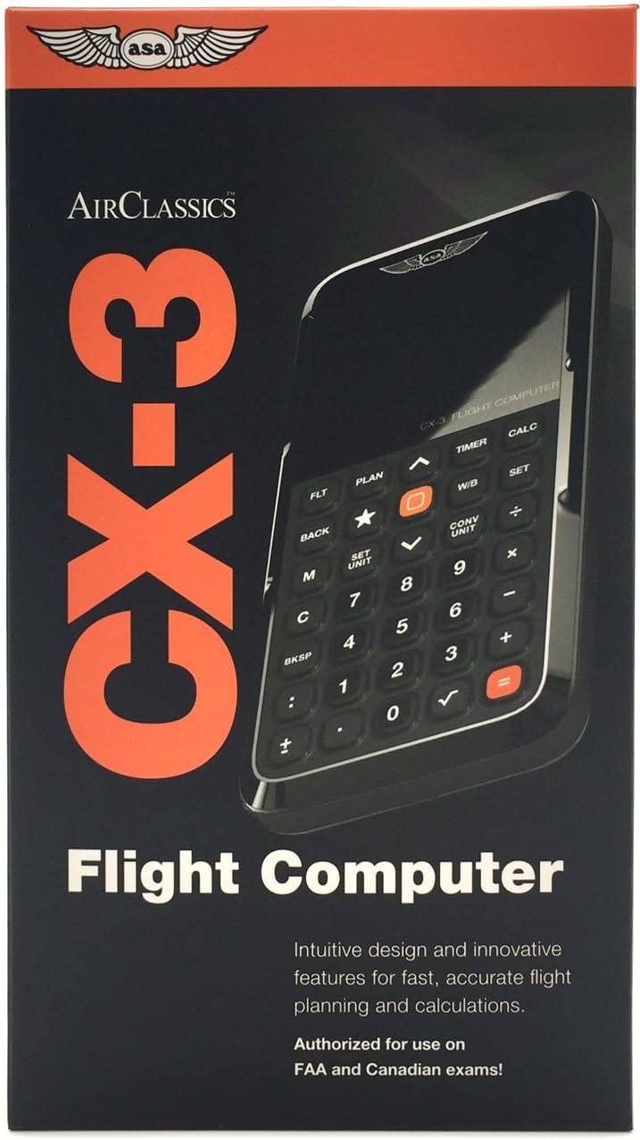 ASA CX-3 Flight Computer | Advanced Aviation Calculator for Student Pilots & Professionals | FAA Approved for Exams | ICAO-Compliant Digital E6B
