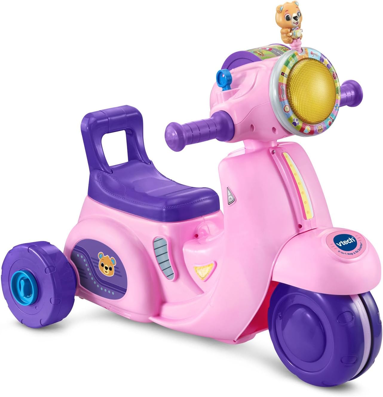 VTech 2-in-1 Map and Go Scooter for Toddlers, Pink