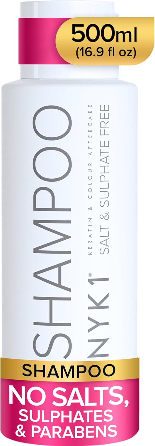 NYK1 Salt & Sulphate Free Shampoo (500ml) Sulphate Free Hair Shampoo For Extensions, Colour & Keratin Treatment - Gentle Cleansing, Non-Stripping & Organic Aftercare For All Hair Types