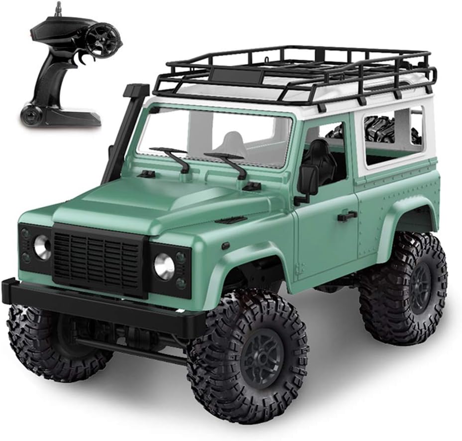 Goolsky Rock Crawler 1/12 4WD 2.4 GHz Remote Control High Speed Off Road Truck RC Car Led Light RTR MN-D90 Green