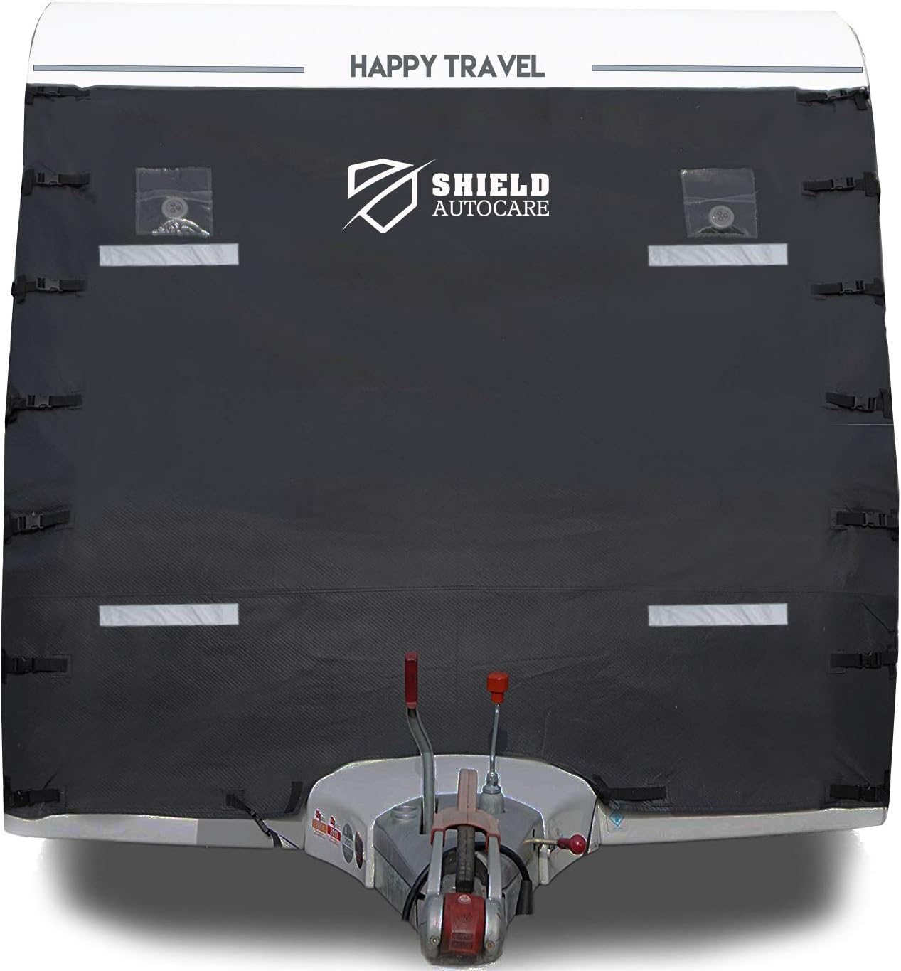 Shield Autocare Caravan Front Towing Cover Protector | Universal Full Guard with LED lights & Accessories
