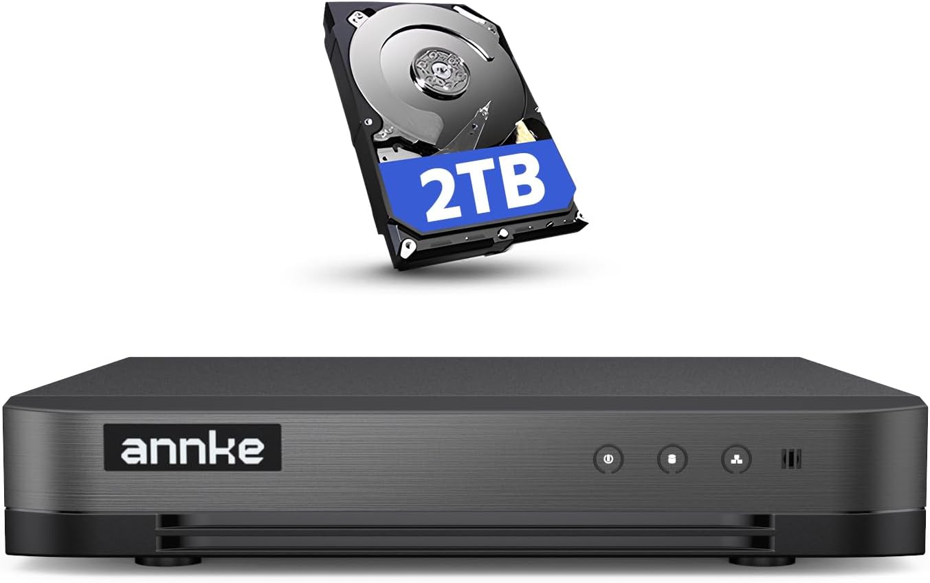 ANNKE 16CH 1080P Lite Hybrid 5-in-1(TVI/AHD/CVI/CVBS/IPC) CCTV DVR, Motion Detection, H.265+ Security 16 Channel Surveillance Digital Video Recorder with 2TB Hard Drive, Easy Remote Access
