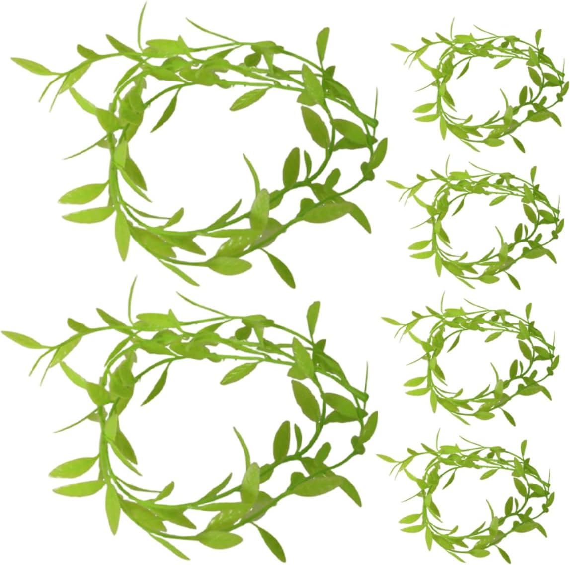 BESPORTBLE 6pcs Miniature Artificial Vine Garland Faux Greenery Wreath for Dollhouse Mini Garden Decoration Realistic Soft Leaf Texture Maintenance Miniature Gardening Plants