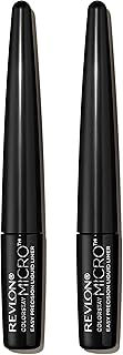 REVLON ColorStay Micro Easy Precision Liquid Eyeliner, Waterproof, Smudgeproof, Longwearing with Micro Felt Tip, 301 Blackout, 2 Pack
